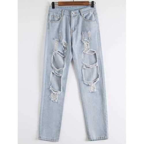 Distressed Jogger Jeans - Blue M