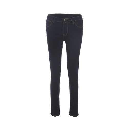 Stylish Mid-Waisted Spliced Slimming Pocket Design Women's Jeans - Purplish Blue M