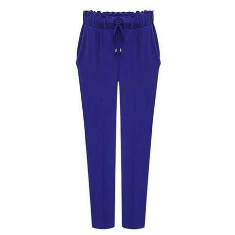 Stylish Slimming Drawstring Harem Pants For Women - Blue M