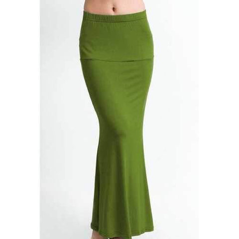 Stylish Solid Color Sexy Packet Buttock Fishtail Women's Skirt - Army Green L