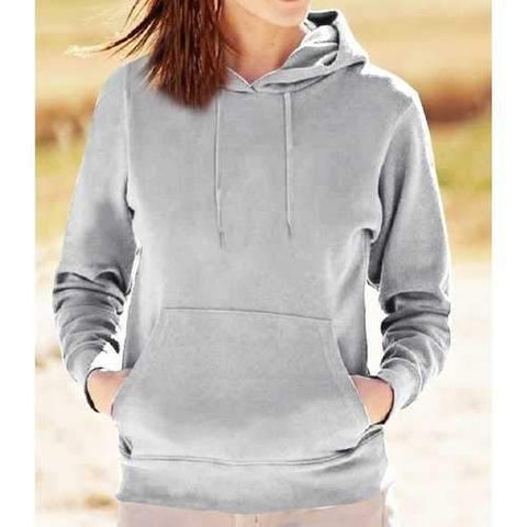 Casual Hooded Long Sleeve Solid Color Pocket Design Women's Hoodie - Light Gray M