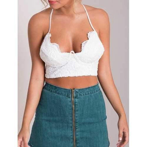 Sexy Solid Color Criss-Cross Tube Top For Women - White Xl