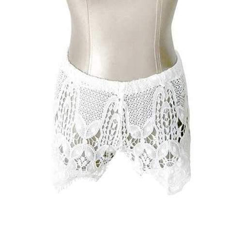 Stylish White Hollow Out Women's Shorts - White One Size(fit Size Xs To M)