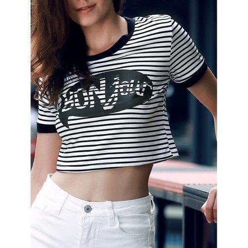 Striped Cropped Tee - Stripe M