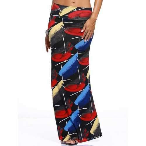 Stylish Women's Multicolor Tie Dye Over Hip Skirt - L