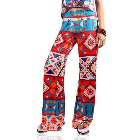 Ethnic Women's Loose Tribal Print Exumas Pants - Xl