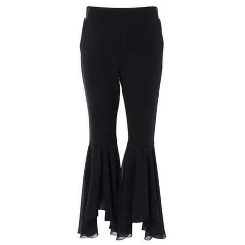 Chic Women's High Waist Bell Bottom Pants - Black S