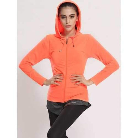 Hooded Candy Color Gym Jacket - Jacinth One Size