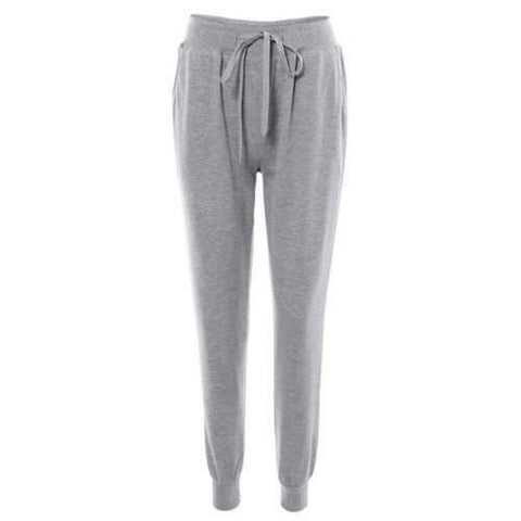 Mid-Waist Elastic Drawstring Pants - Light Gray 3xl