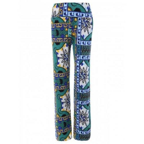 Tribal Print Mid-Waist Exumas Pants - Green Xl