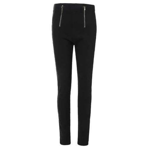 Casual Zipper Embellished Pencil Pants - Black M