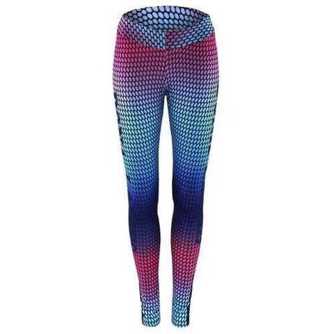 High Waist Print Skinny Gym Leggings - S