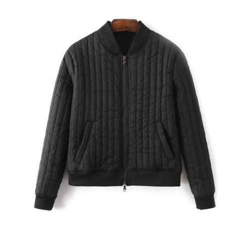 Cotton-Padded Zip-Up Jacket - Black S