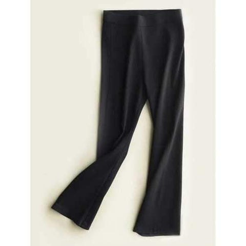 High Waist Slimming Boot Cut Pants - Black S