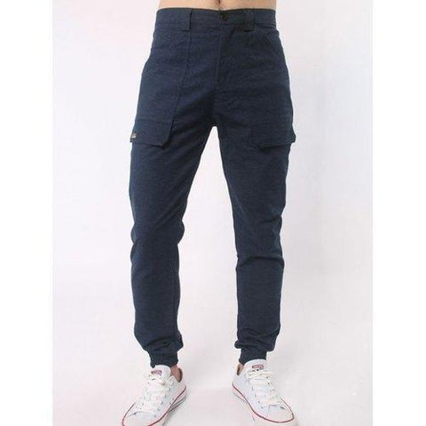 Zipper Fly Letter Label Jogger Pants - Cadetblue 2xl