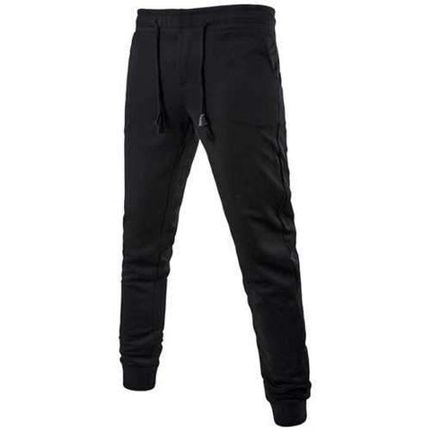 Sportive Drawstring Waist Cuffed Sweatpants - Black 4xl