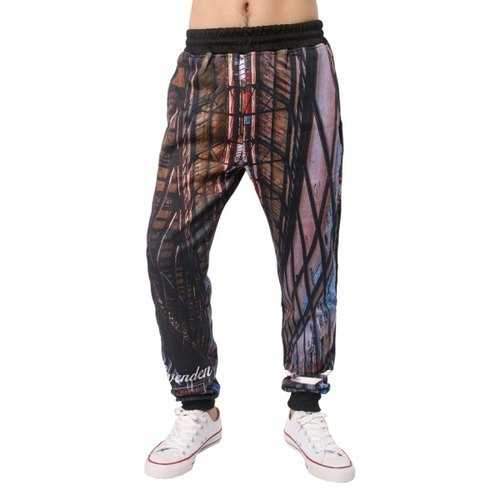 Sportive 3D Printed Elastic Waist Jogger Pants - Brown 2xl