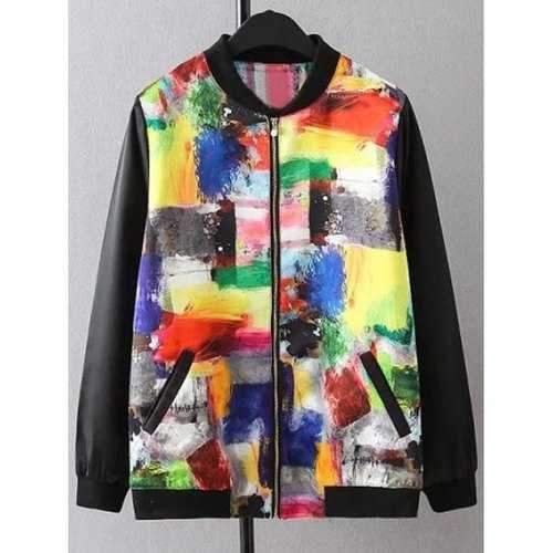 Scrawl Print Bomber Jacket - Xl