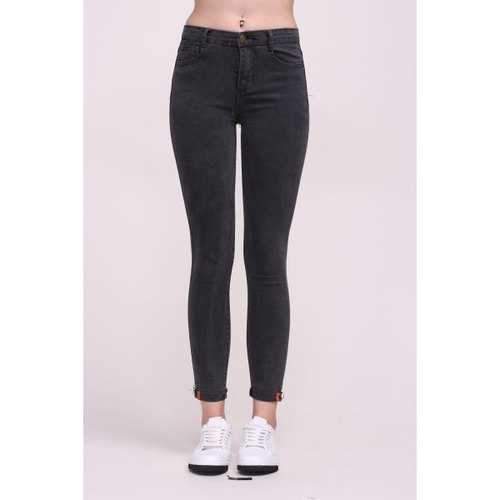 Ninth Length High Waist Black Skinny Jeans - Black S