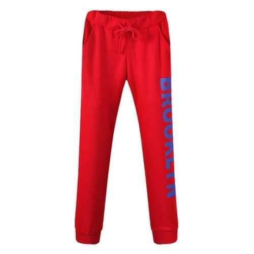 Drawstring Brooklyn Jogger Pants - Red 38