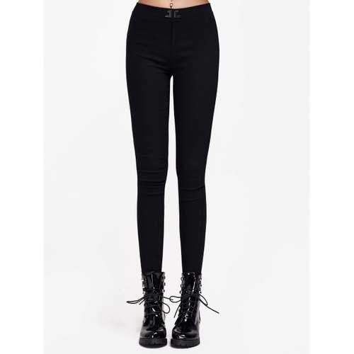 High Waist Stretchy Slimming Pants - Black 2xl