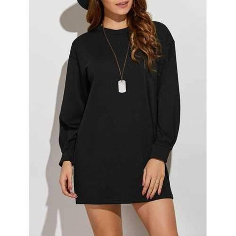 Active Mini Sweatshirt Dress - Black Xl