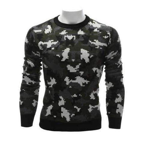 Crew Neck Camouflage Sweater - 3xl