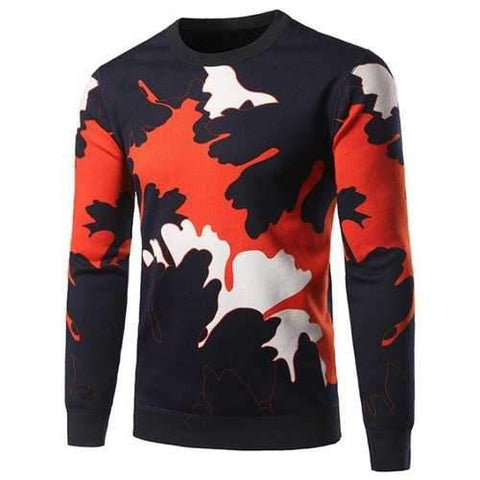 Crew Neck Splatter Graphic Sweater - 3xl