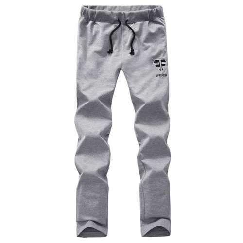 Comfortable Lace Up Embroidered Narrow Feet Pants - Gray Xl