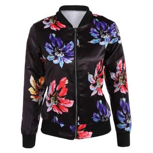 Flower Bomber Jacket - Black S