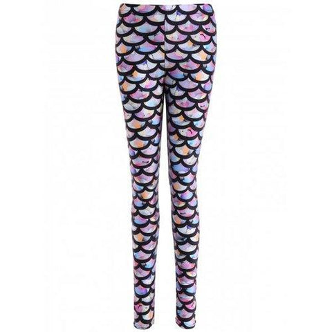 Colorful Scale Print Leggings - One Size