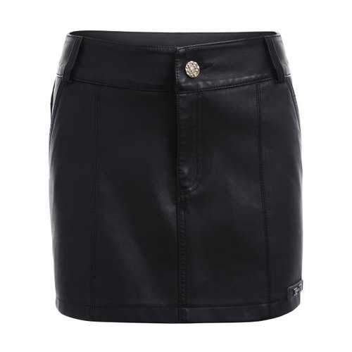 Faux Leather Skirted Shorts - Black S