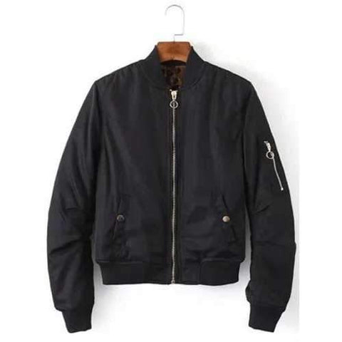 Padded Bomber Jacket - Black L