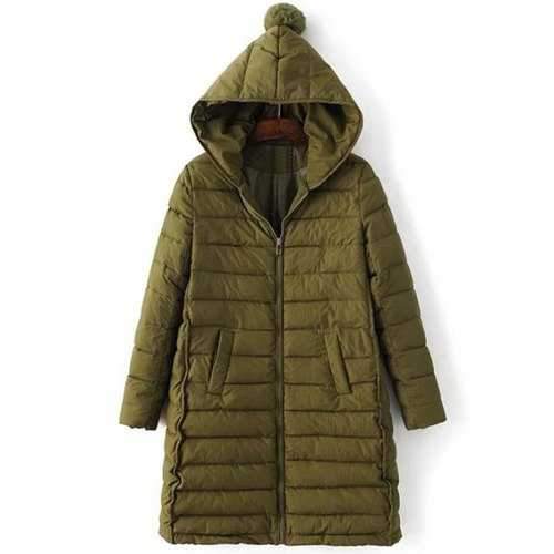 Hooded Slmi Fit Quilted Jacket - Green Xl