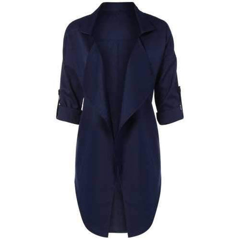 Open Front Coat - Purplish Blue Xl