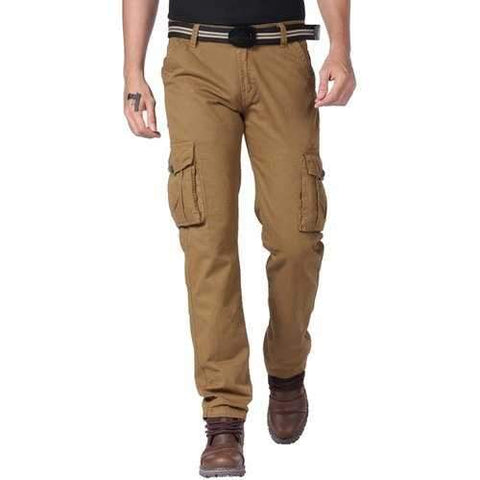 Zipper Fly Cargo Pants with Multi Pockets - Earthy 30