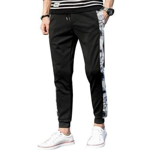 Pocket Side Panel Drawstring Jogger Pants - Black M