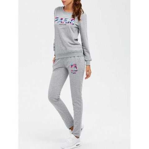 Paris Sweatshirt With Track Leggings - Gray Xl