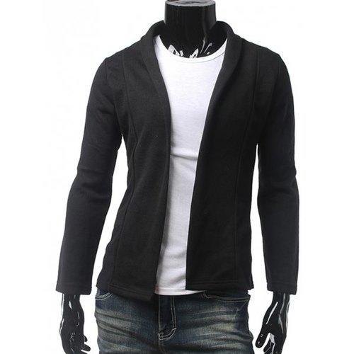 Slim Fit Shawl Collar Cardigan - Black Xl