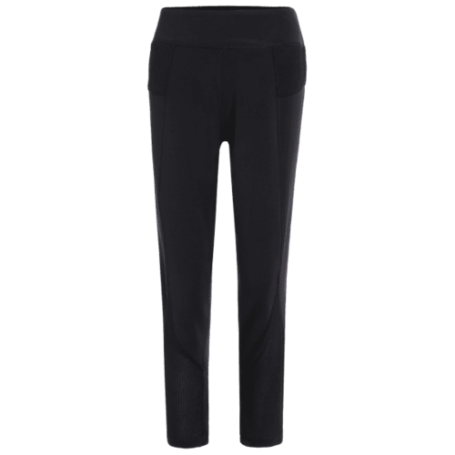 Mesh Panel Sporty Capri Leggings - Black M