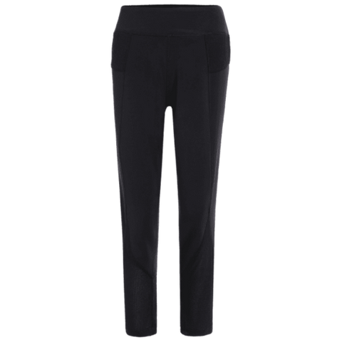 Mesh Panel Sporty Capri Leggings - Black M