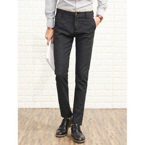 Slim Fit Zip Fly Heather Chino Pants - Deep Gray 33