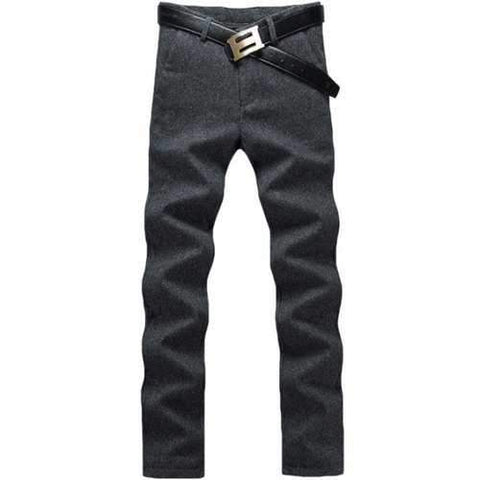 Zip Fly Straight Leg Heather Pants - Black 32