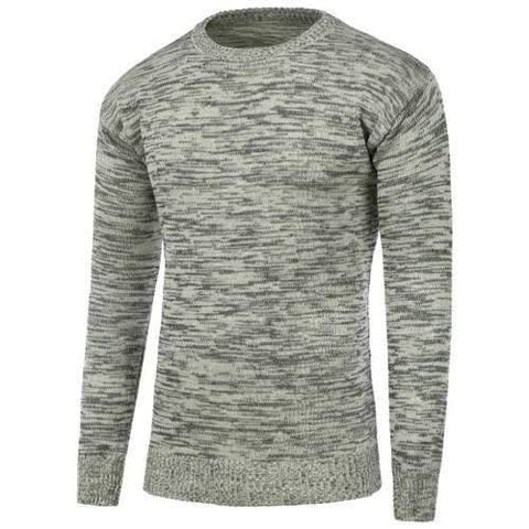 Crew Neck Space Dye Pullover Sweater - Gray 2xl