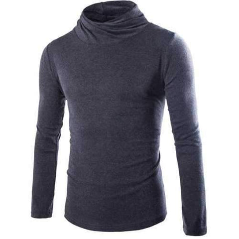 Slim Fit High Neck Pullover Knitwear - Deep Gray Xl