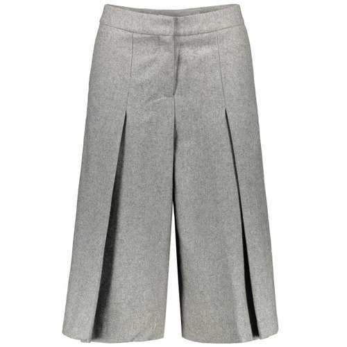 Wool Blend Capri Wide Leg Scrub Pants - Gray S