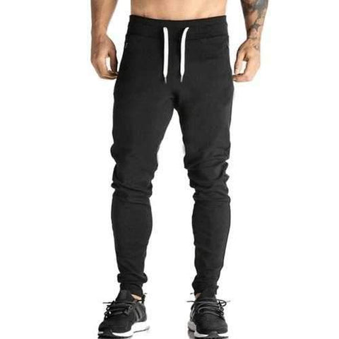 Skinny Drawstring Waist Jogger Pants - Black L