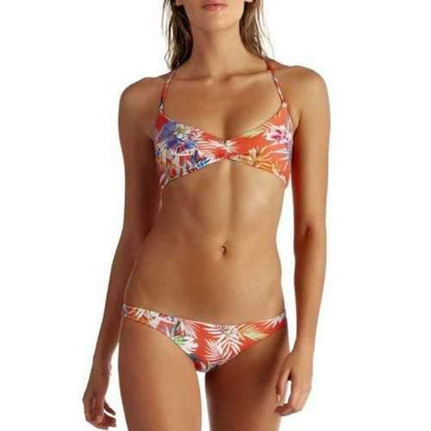 Print Bandeau Bikini Suit - Floral L