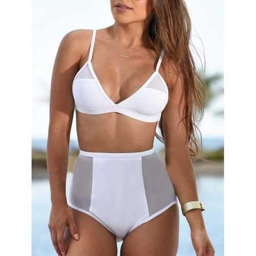 Slip High Waist Bikini Set - White M