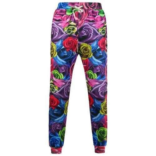 Rose 3D Print Jogger Pants - Xl